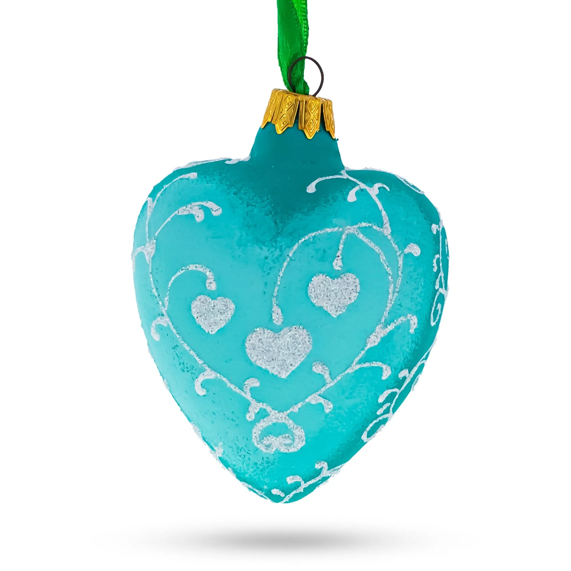 I Love Dogs Heart Glass Christmas Ornament