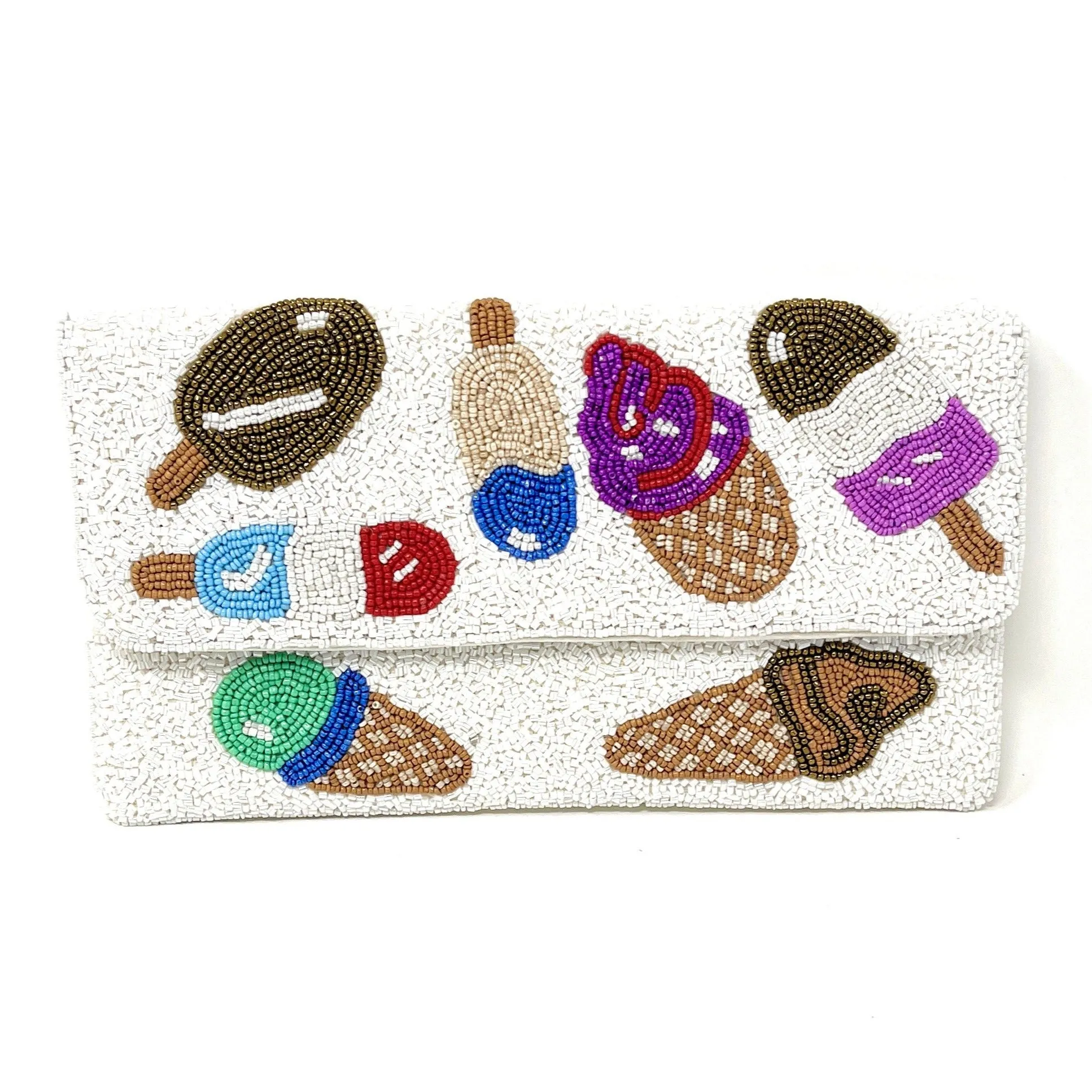 Ice Cream Beaded Clutch Purse