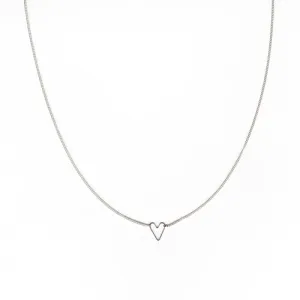 Jane Hollinger Teenie Sterling Silver Heart 16" Necklace