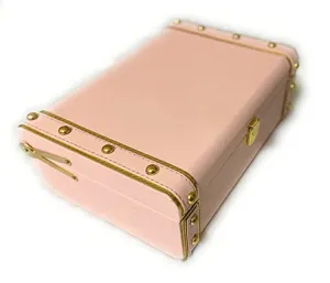 Kamule MDF & Leatherite Trunk Box (10x10x3 inches) Classic Decorative Gift Trunk Box India Tradition Pink