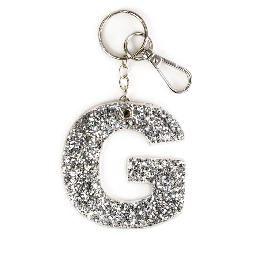 Kendall Glitter Initial Keychain - Final Sale