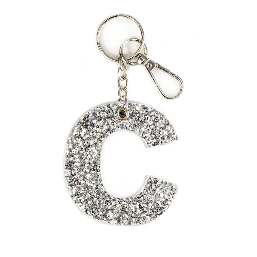 Kendall Glitter Initial Keychain - Final Sale