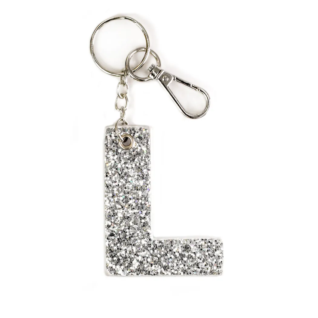 Kendall Glitter Initial Keychain - Final Sale