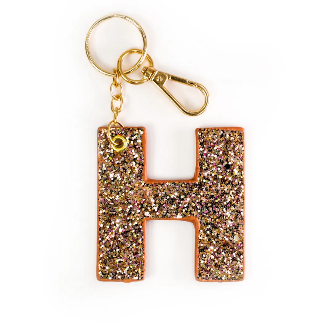 Kendall Glitter Initial Keychain - Final Sale