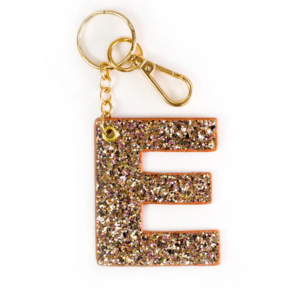 Kendall Glitter Initial Keychain - Final Sale