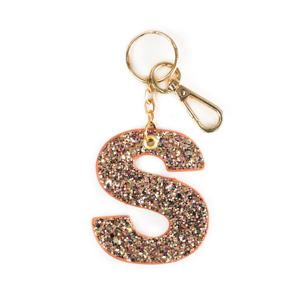 Kendall Glitter Initial Keychain - Final Sale