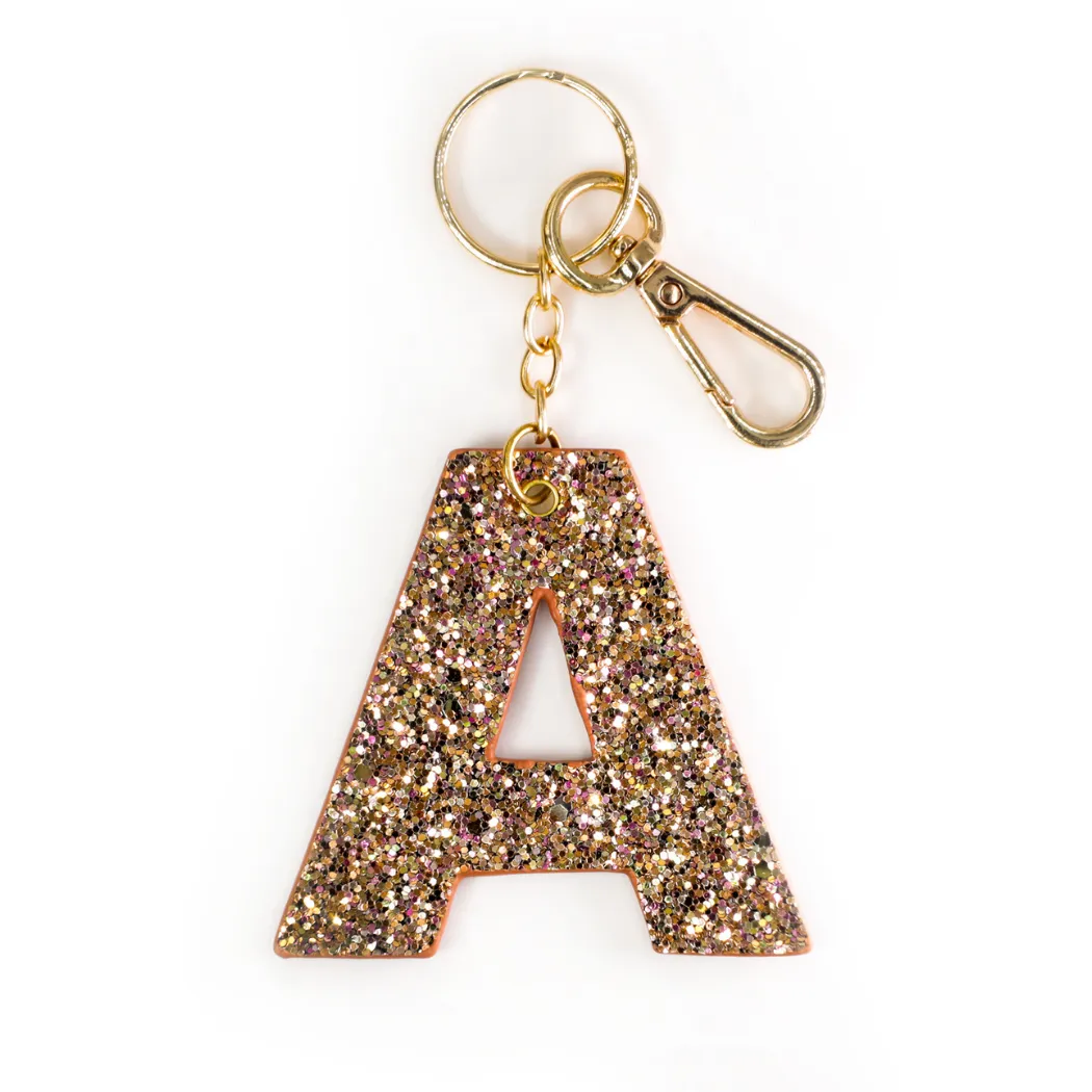 Kendall Glitter Initial Keychain - Final Sale