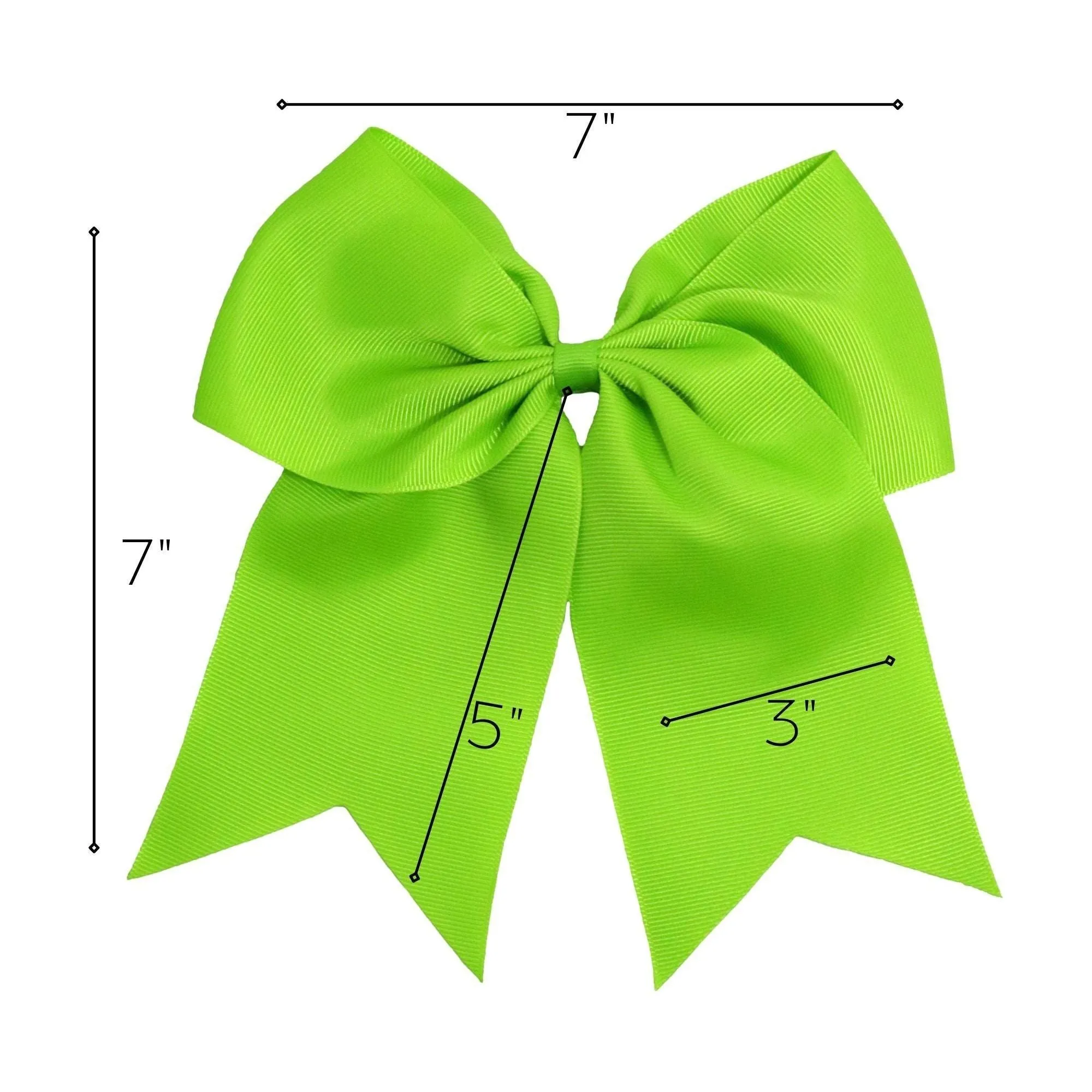 Lime Cheer Bows - 10 Pack