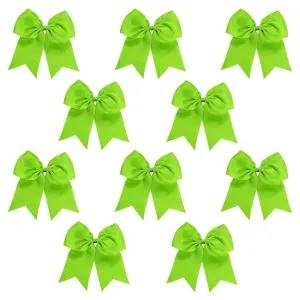 Lime Cheer Bows - 10 Pack