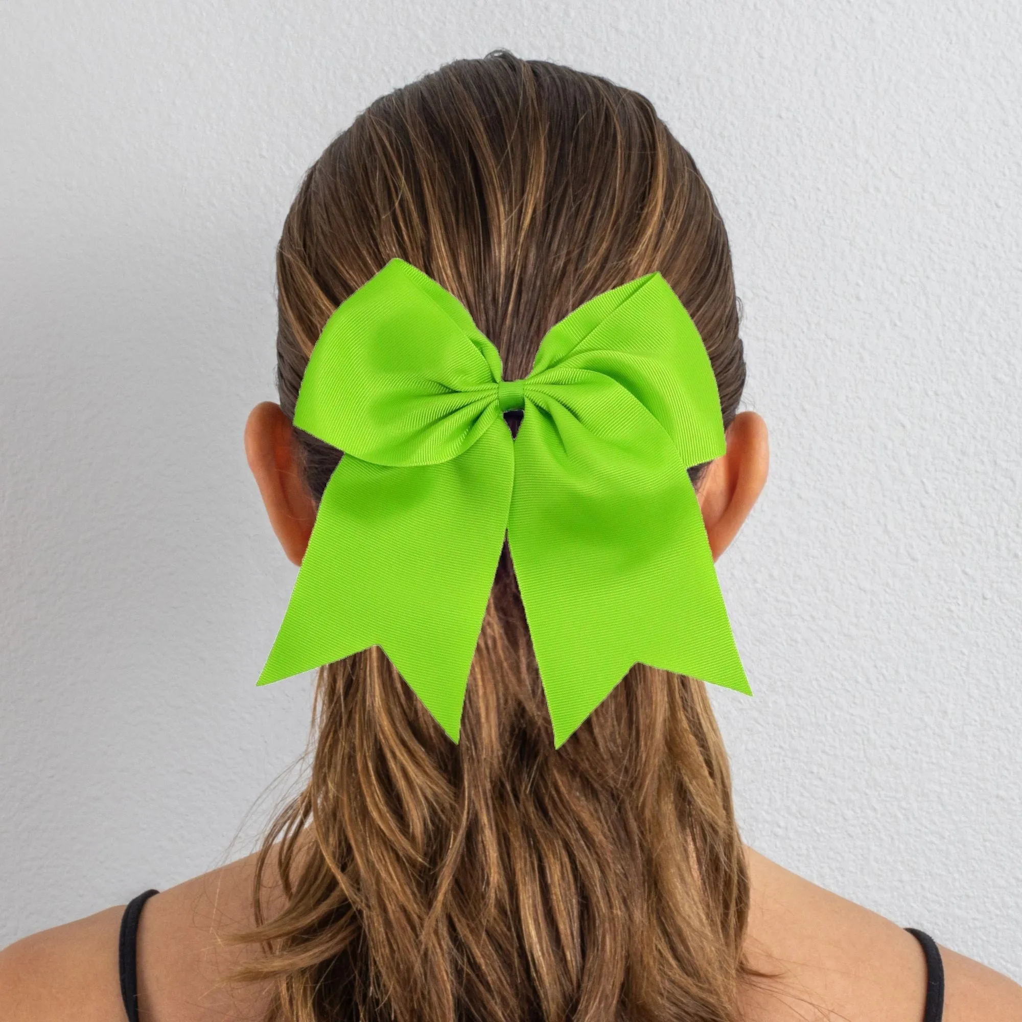 Lime Cheer Bows - 10 Pack