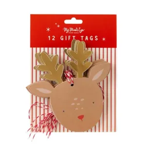 My Mind's Eye Over-Sized Gift Tags 12pk - Rudolph Reindeer