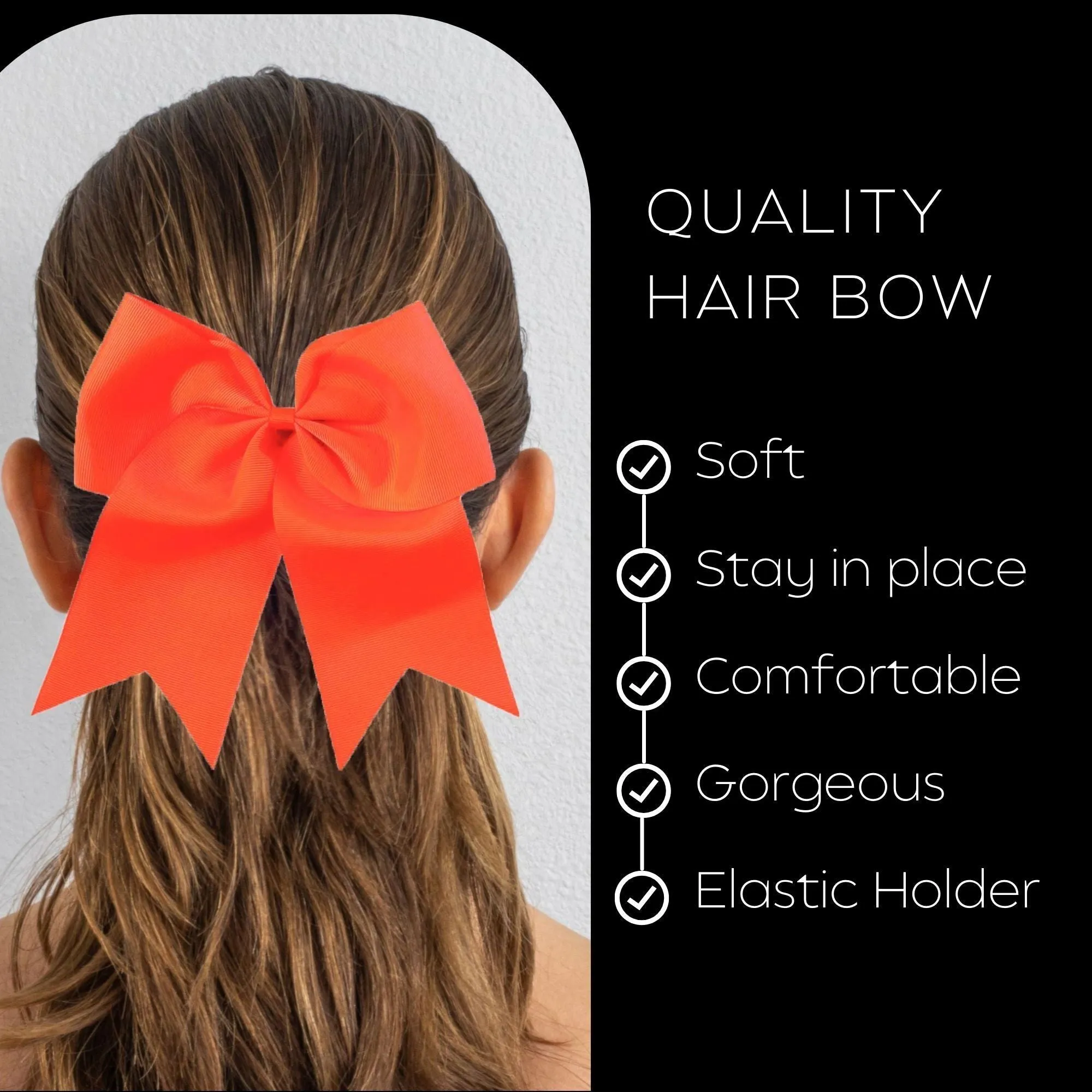 Neon Orange Cheer Bow