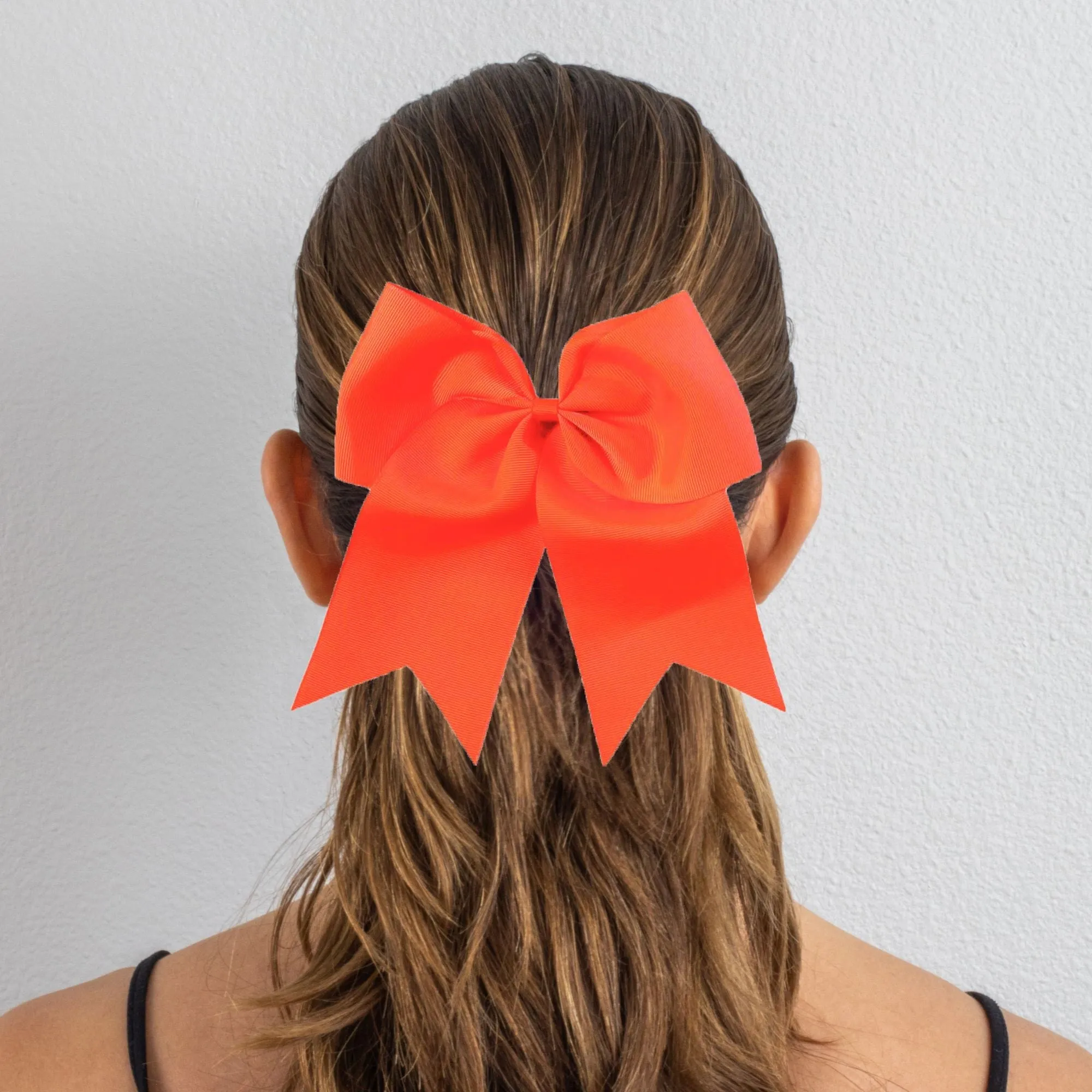 Neon Orange Cheer Bow