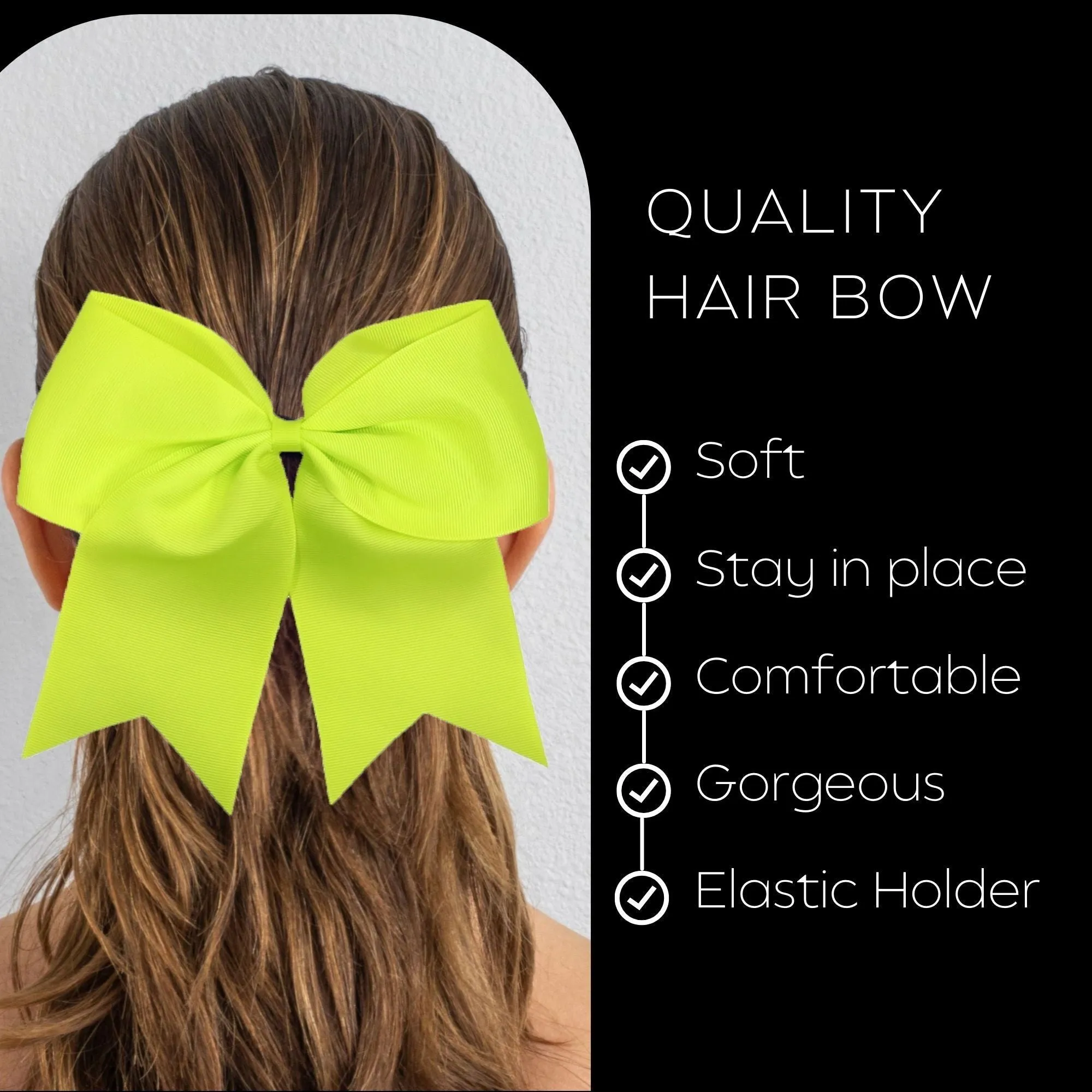 Neon Yellow Cheer Bow