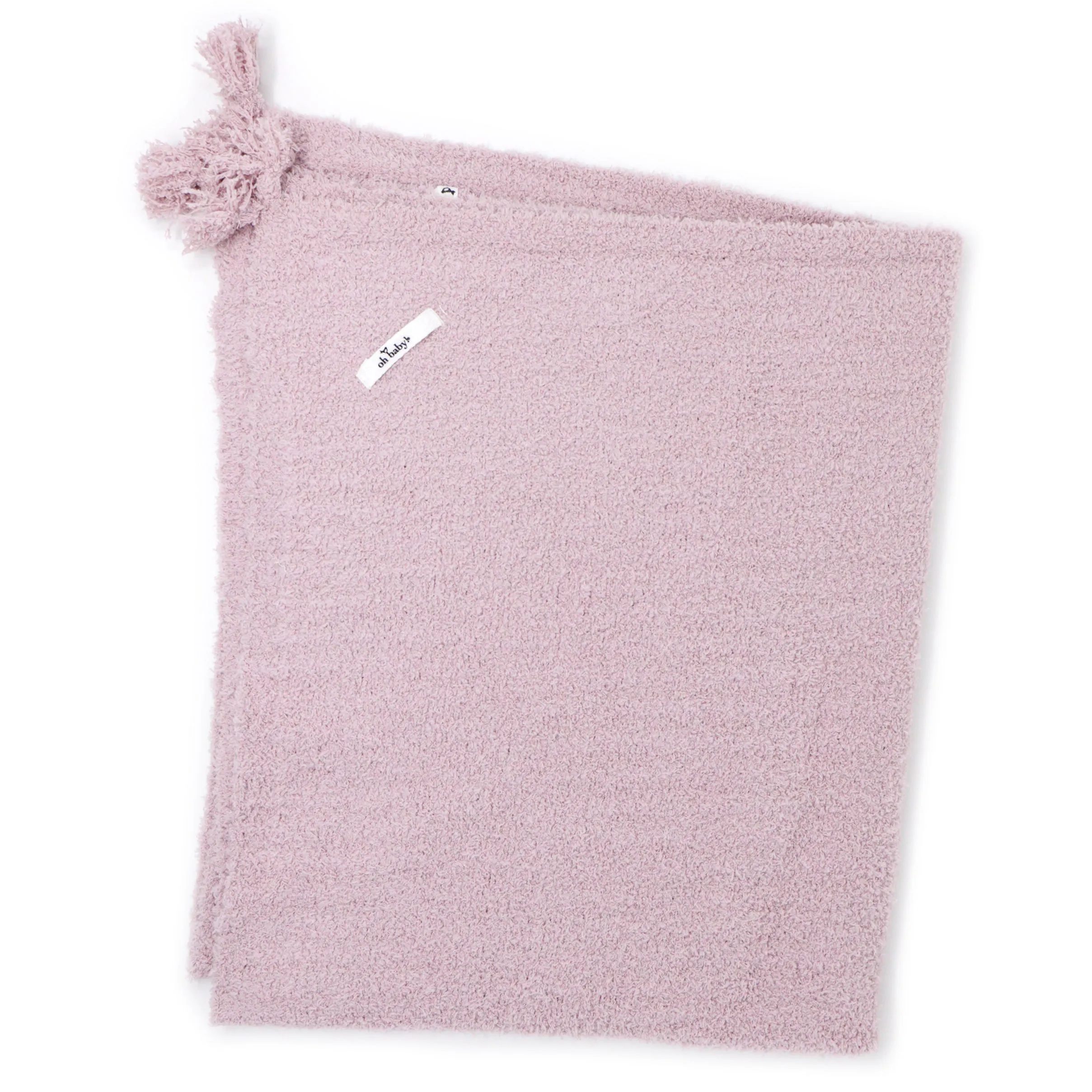 oh baby! Fuzzy Knit Layette Receiving Blanket - Dusty Lavender