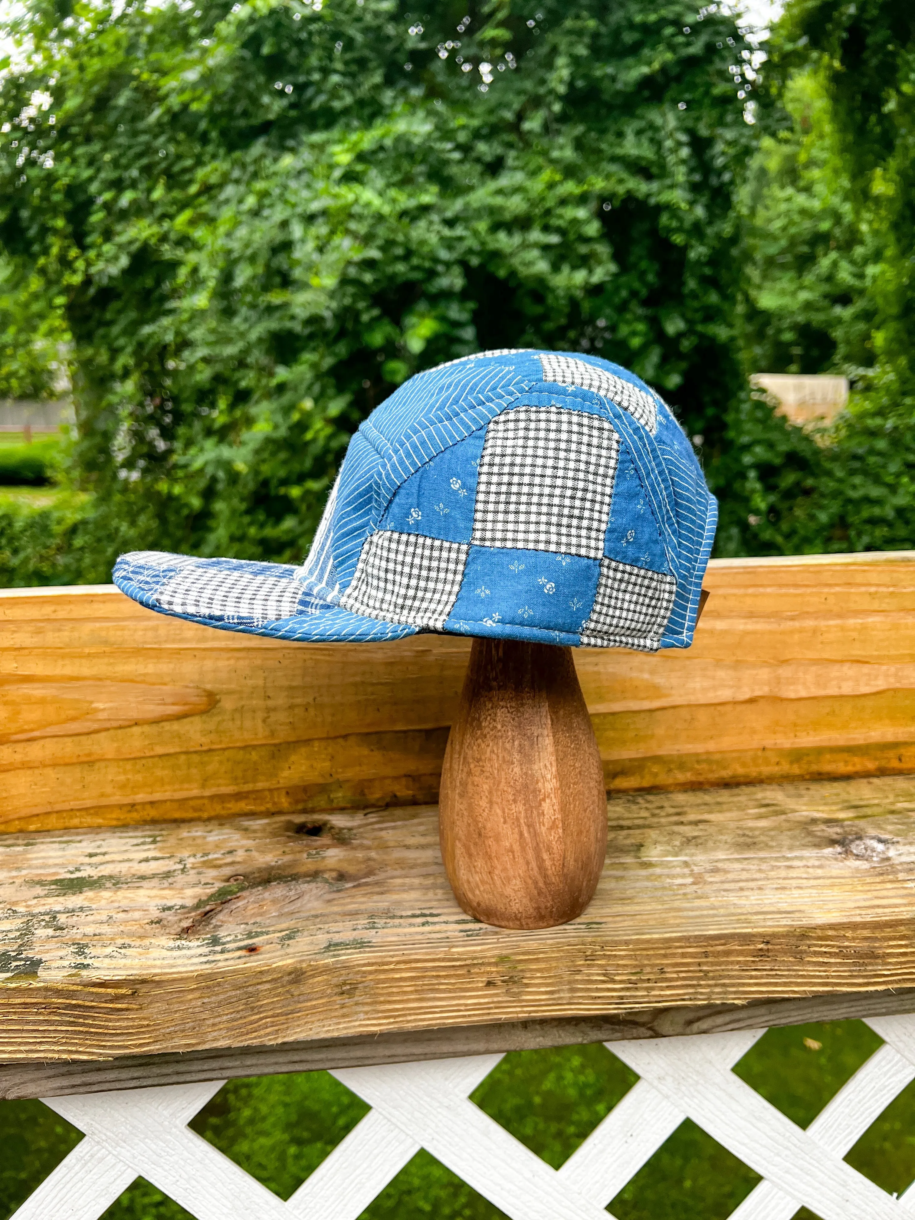 One-of-a-Kind: Indigo Mosaic 5 Panel Hat