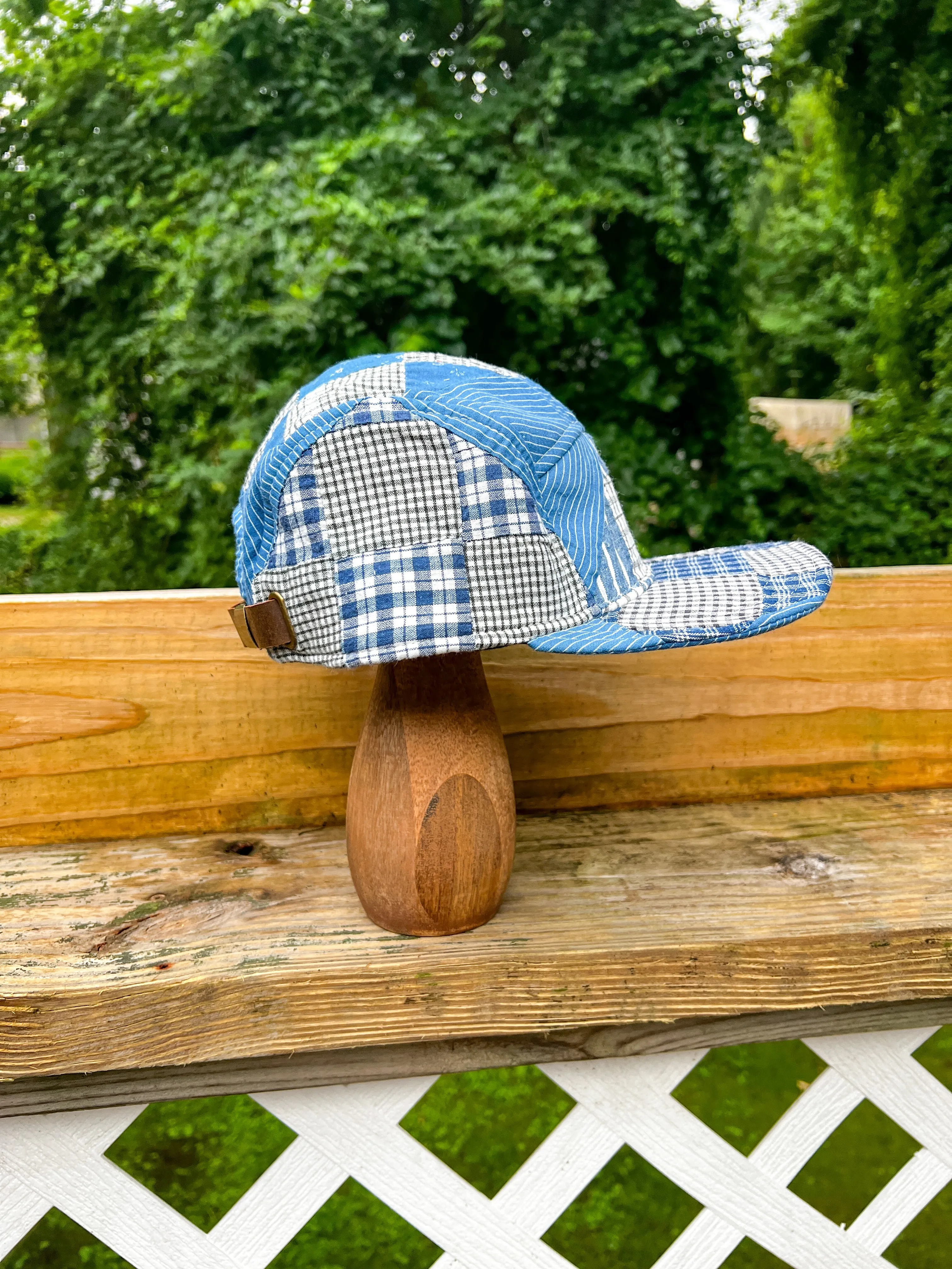 One-of-a-Kind: Indigo Mosaic 5 Panel Hat