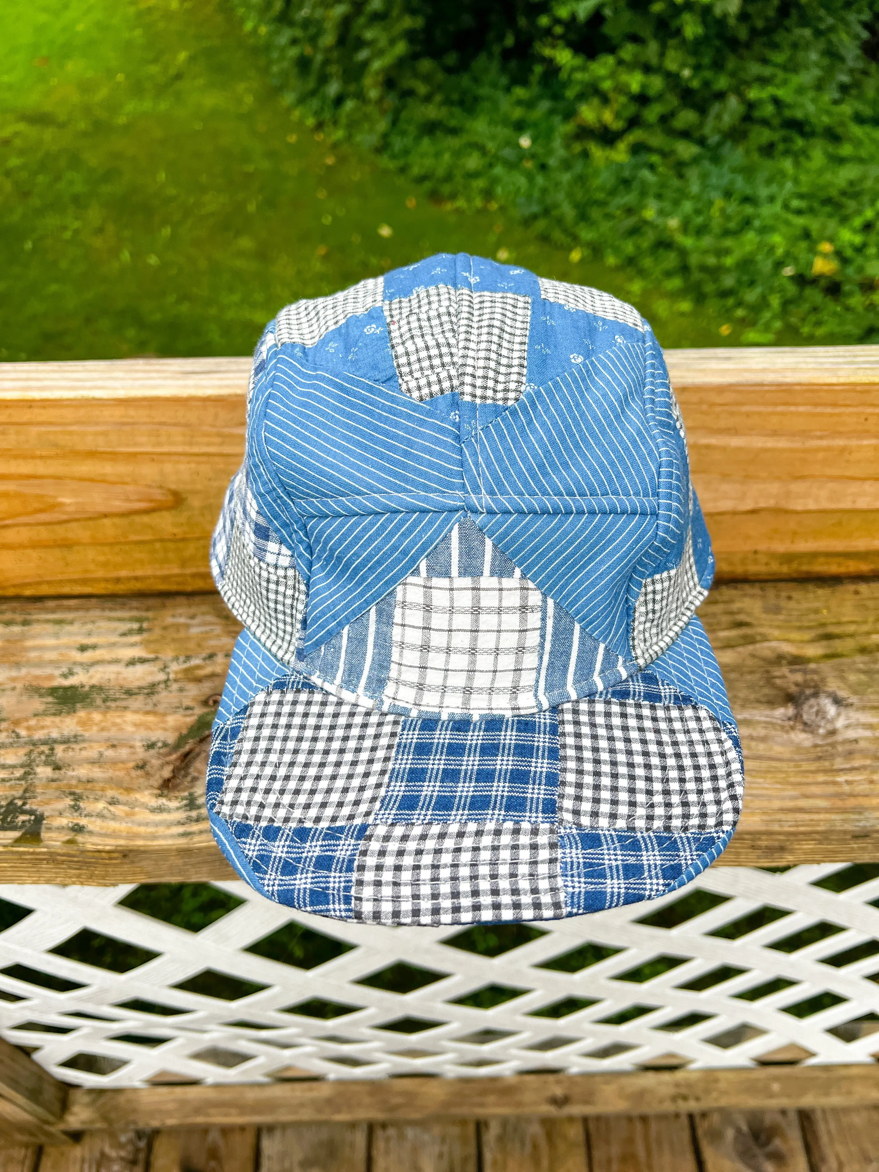 One-of-a-Kind: Indigo Mosaic 5 Panel Hat