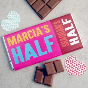 Personalised Chocolate Bar Half and Half