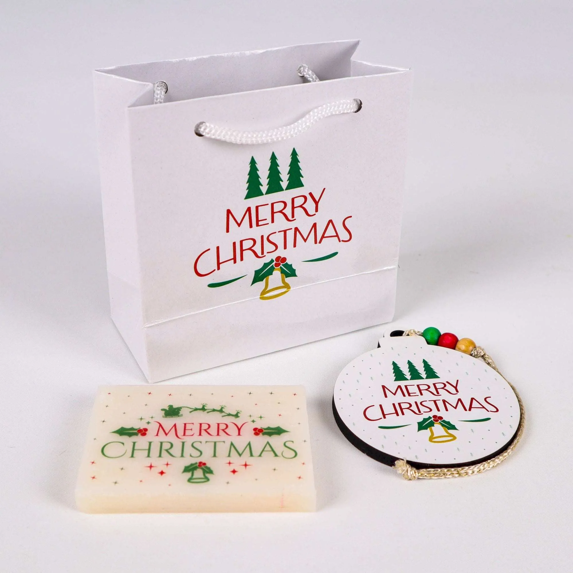 Personalized Christmas Soap Favor and Ornament with Gift Bag, New Year Merry Christmas Favors, Handmade Christmas Gifts, Christmas Ornaments Christmas Favors for Family, Friends and Coworkers