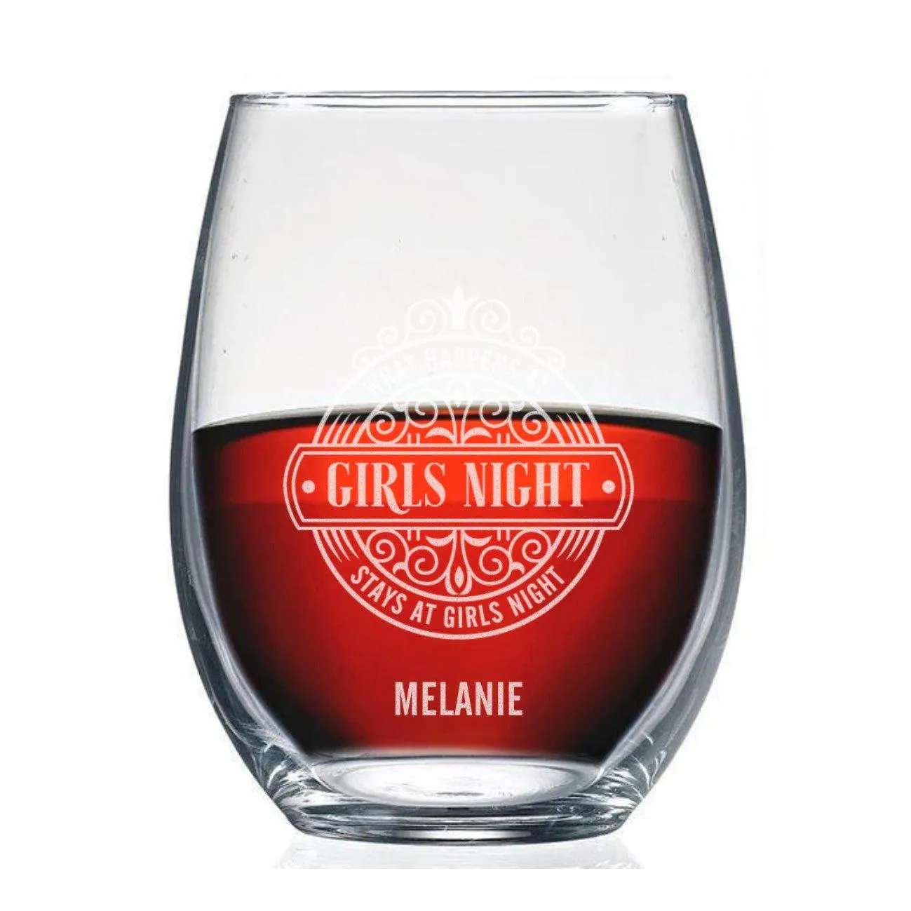 Personalized Girls Night Stemless Wine Glass