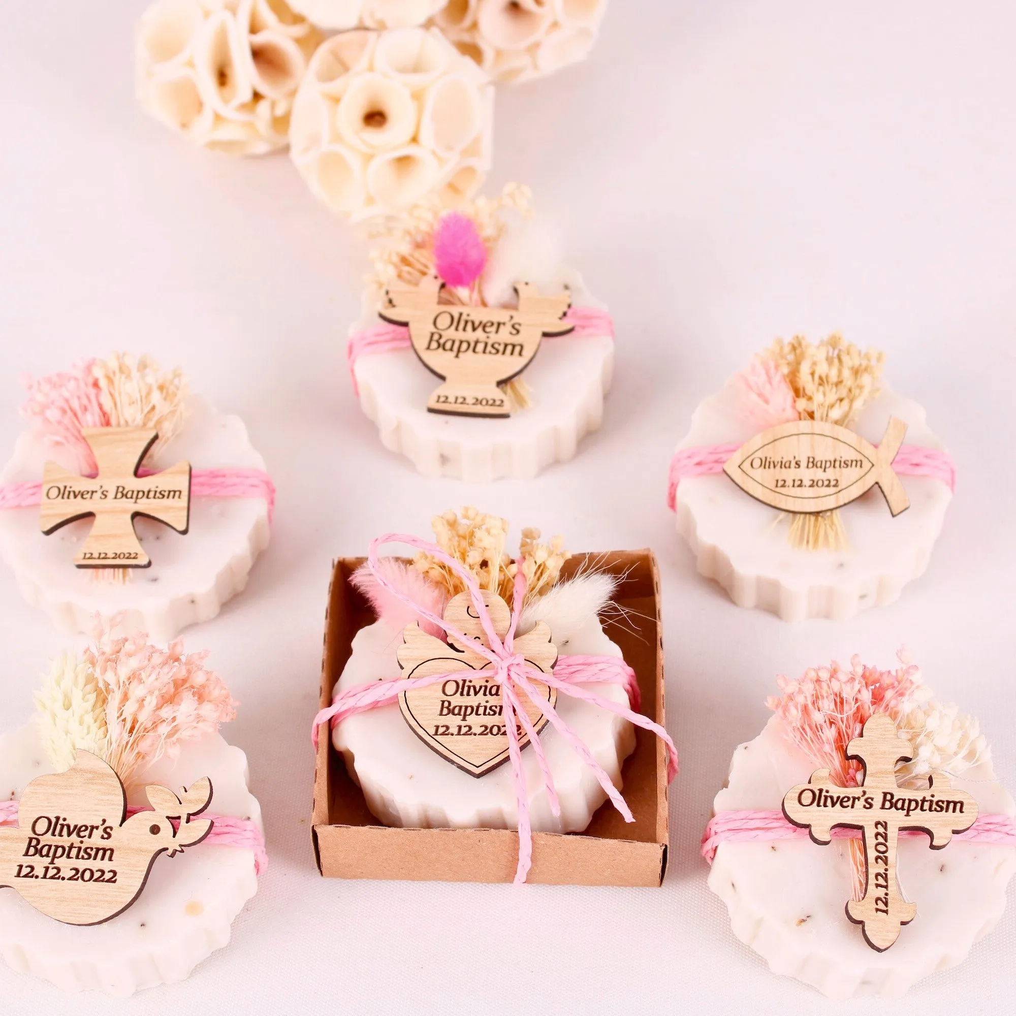 Personalized Handmade Scented Soap Favors, Baptism Gifts for Girls, Communion Favors for Guests, Christening Favors