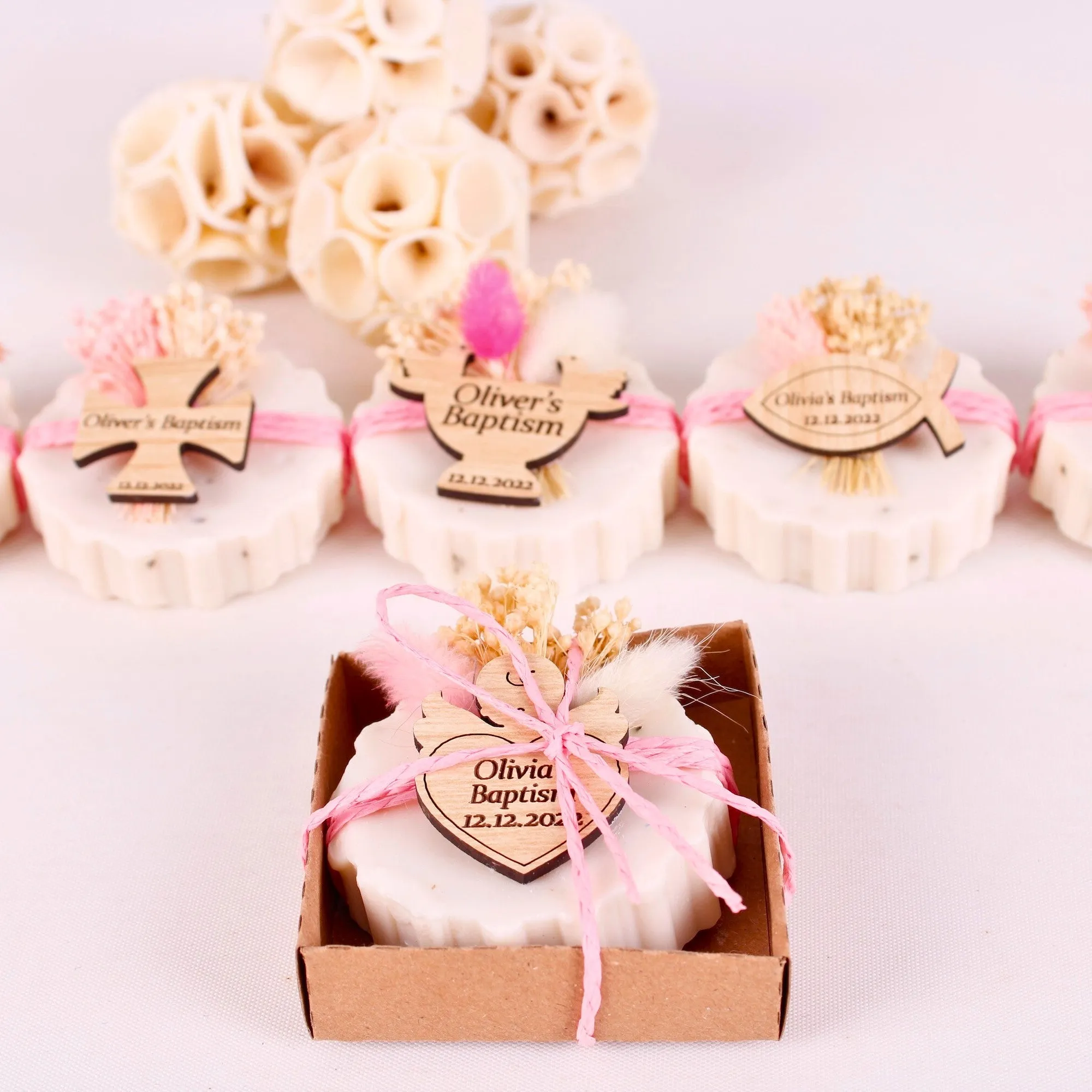 Personalized Handmade Scented Soap Favors, Baptism Gifts for Girls, Communion Favors for Guests, Christening Favors