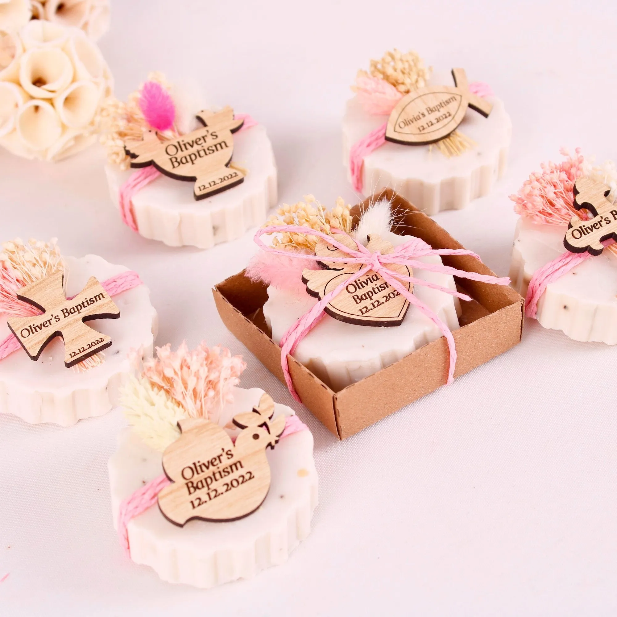 Personalized Handmade Scented Soap Favors, Baptism Gifts for Girls, Communion Favors for Guests, Christening Favors