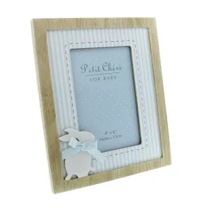 Petit Cheri Blue Rabbit Photo Frame