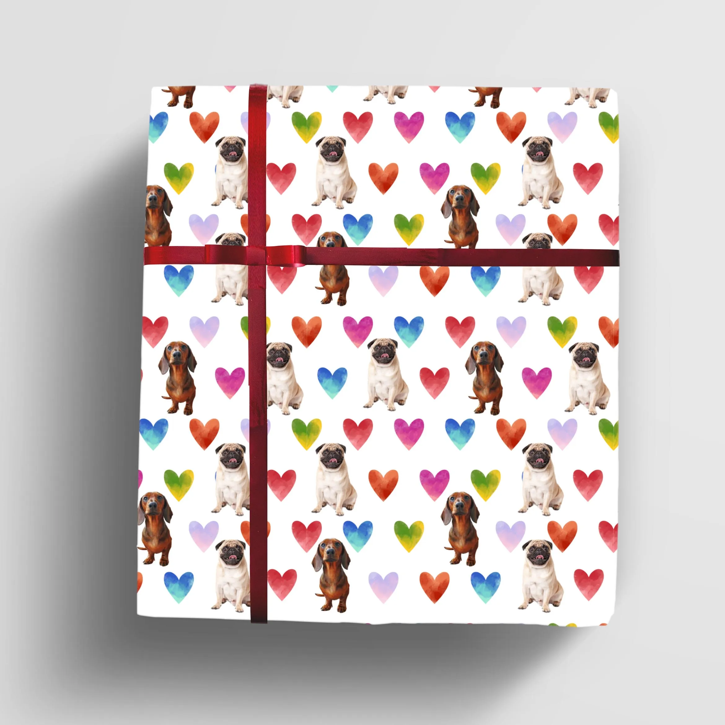 Photo Wrapping Paper | Hearts Love Gift Wrap | 1-4 Photos