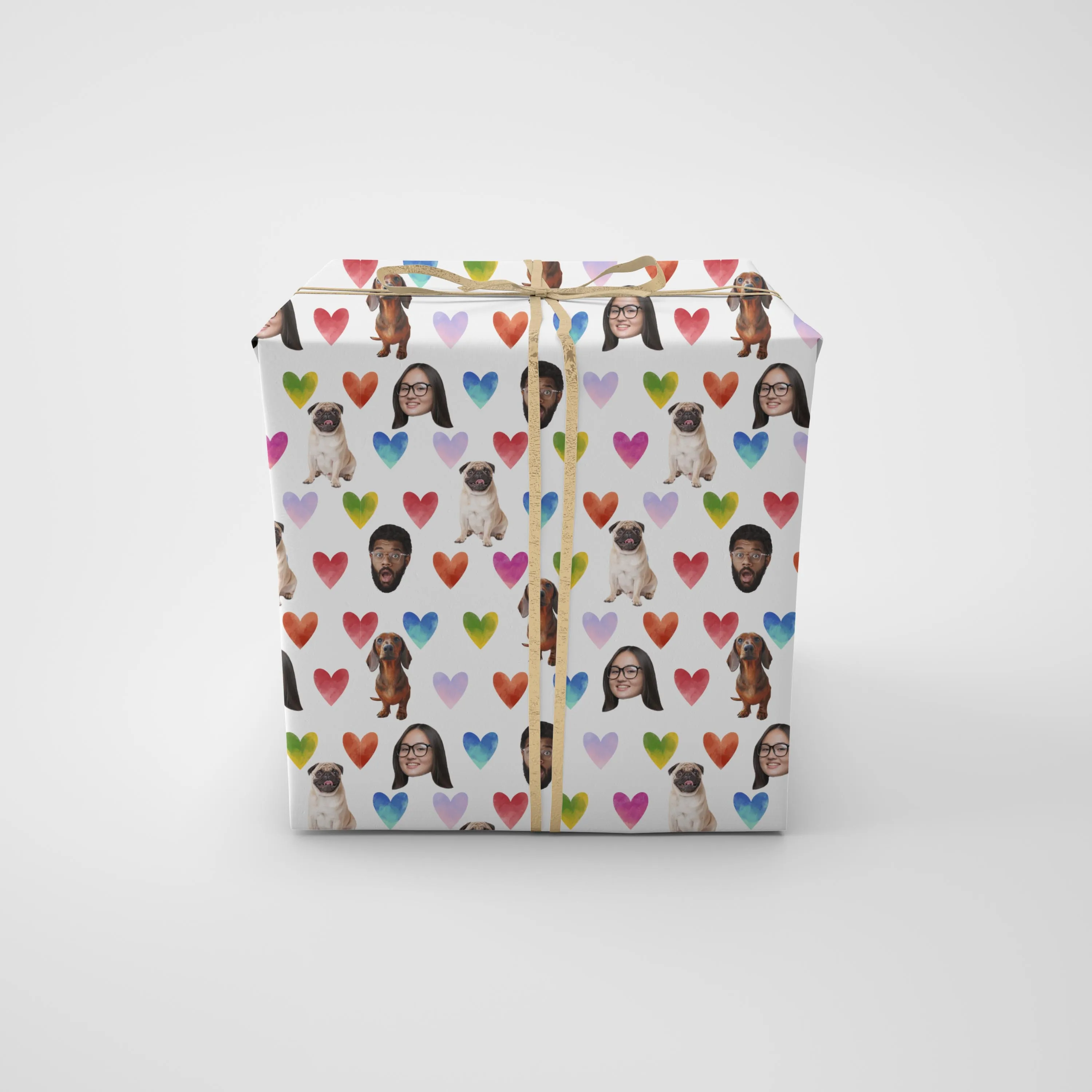 Photo Wrapping Paper | Hearts Love Gift Wrap | 1-4 Photos