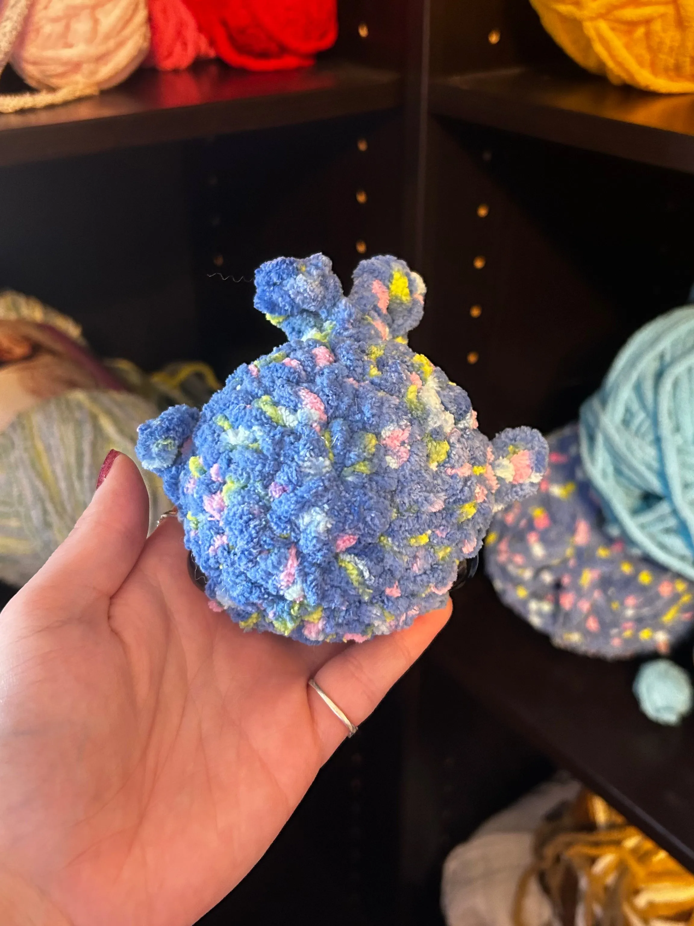 Pocket Whale Crochet Plushie - Blue Confetti