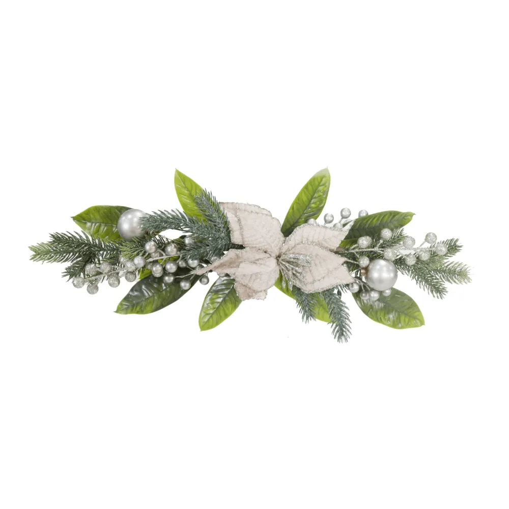 Poinsettia Berry Table Deco Asst