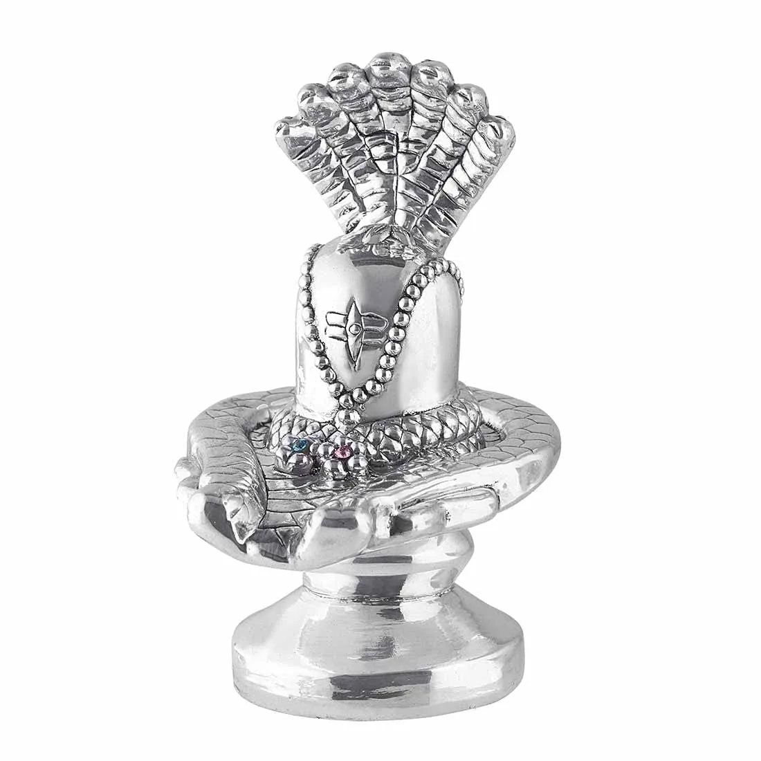 PRD CARATCAFE Lord Shiva Lingam Idol Pure Silver 999 Statue,BIS Hallmark Certified, Shivling for Puja Temple Good Luck Gift & Home Decor ( NET WT 25-30 Grams) [2.5 x 3 Inches]