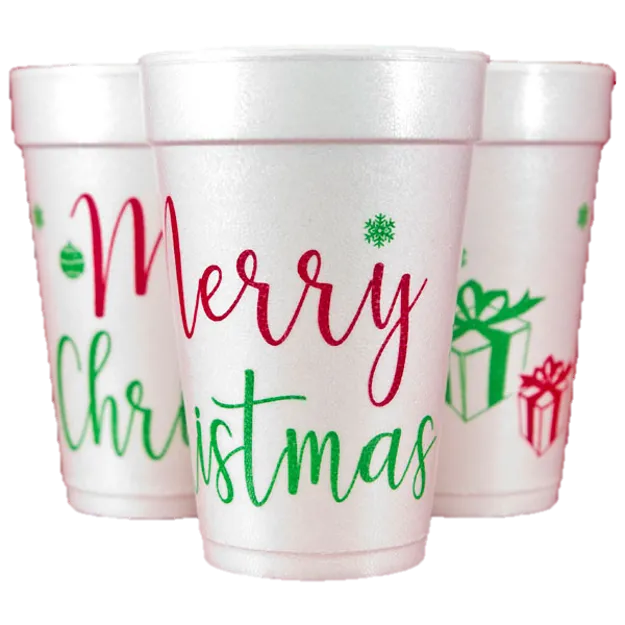 Pre-Printed Styrofoam Cups<br> Merry Christmas Gifts