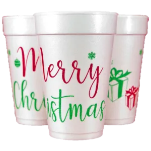 Pre-Printed Styrofoam Cups<br> Merry Christmas Gifts