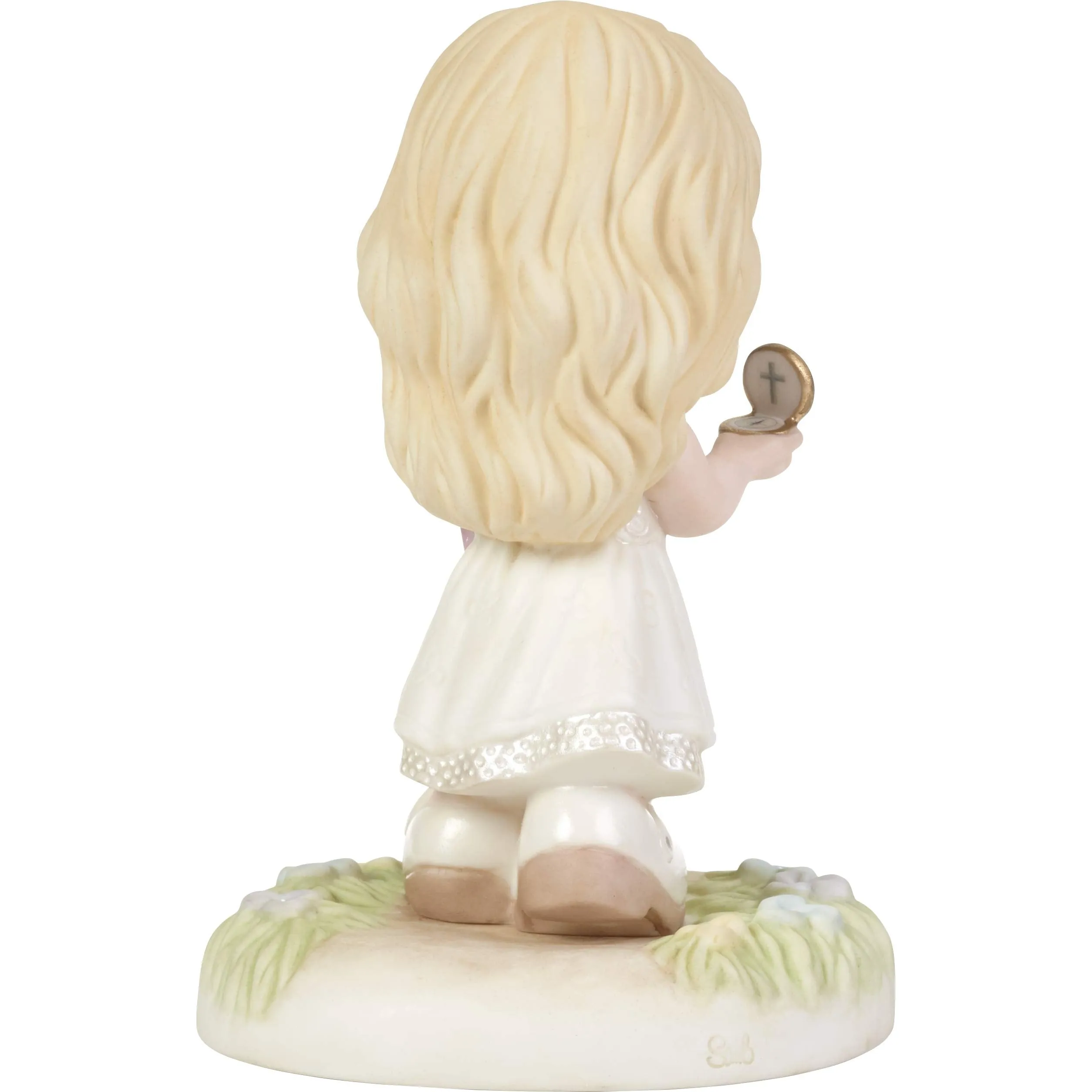 Precious Moments Confirmation Girl Holding Compass 192002 He Will Direct Your Path Bisque Porcelain Figurine, Multi