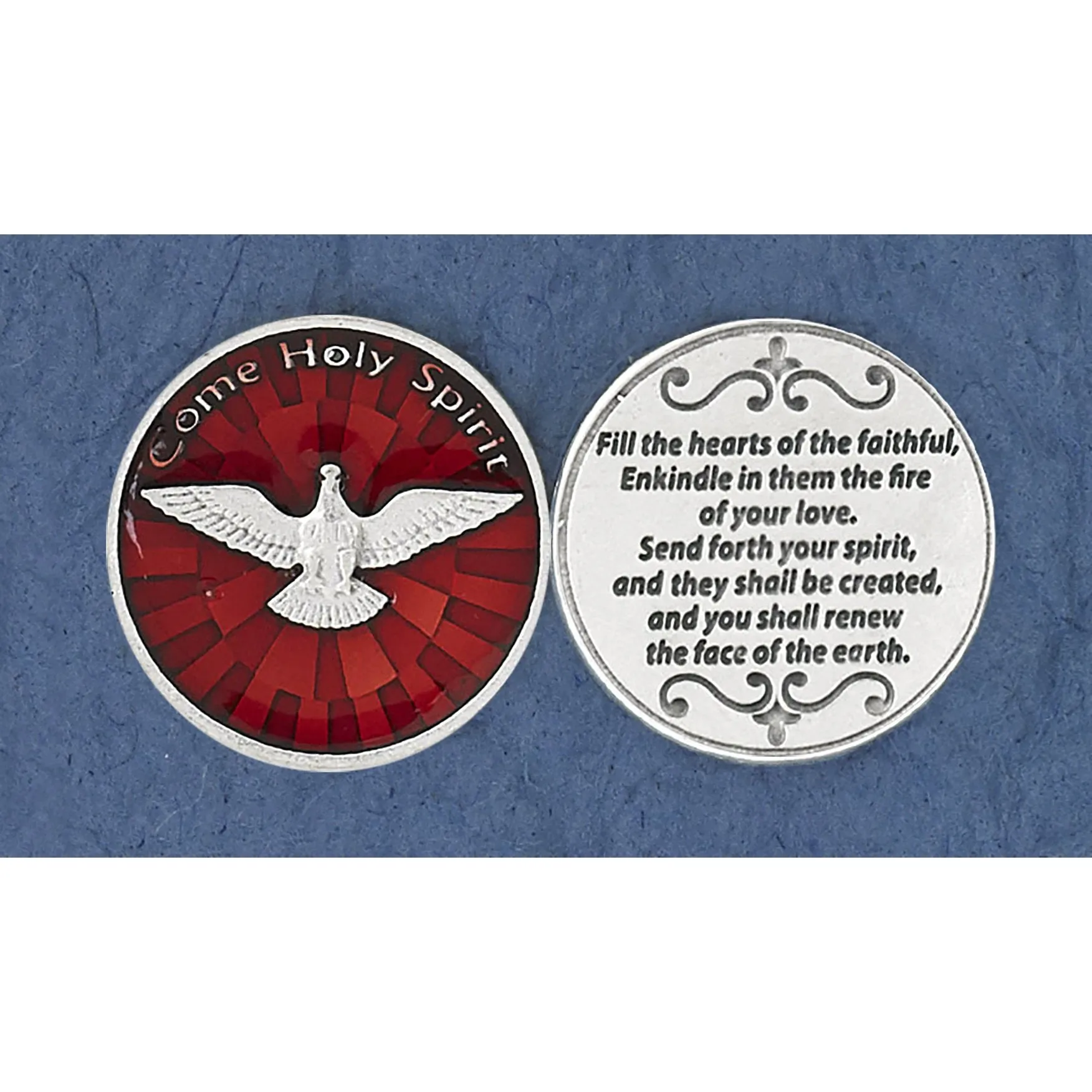 Red Enameled Come Holy Spirit Token