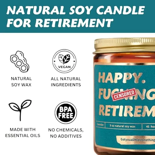 Retirement Gifts for Women - Retirement Gift Candle, Retired Gifts for Women