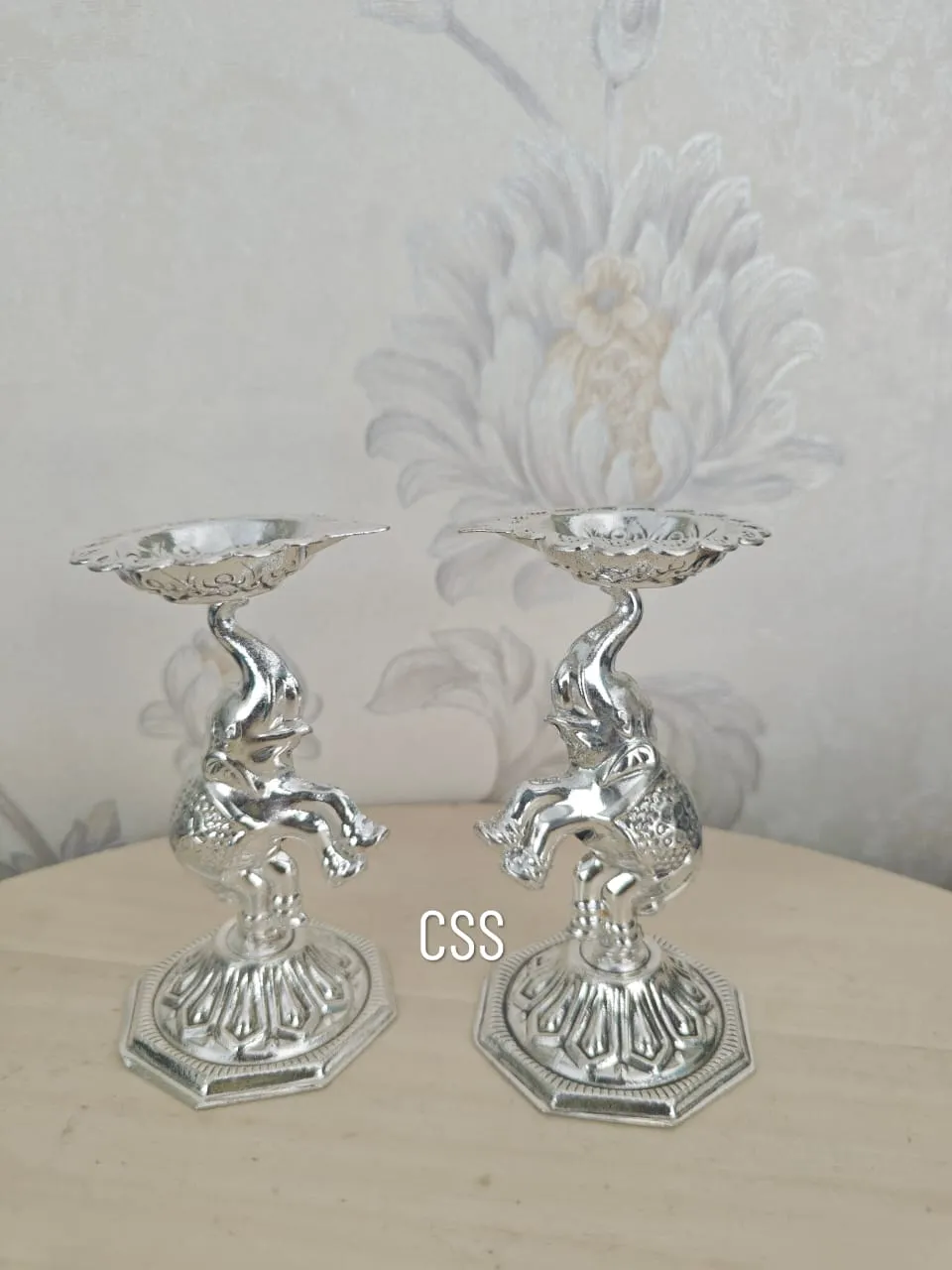 Set of 10 Pairs  , Silver plated Elephant diyas For Return Gifts-CSY001ED