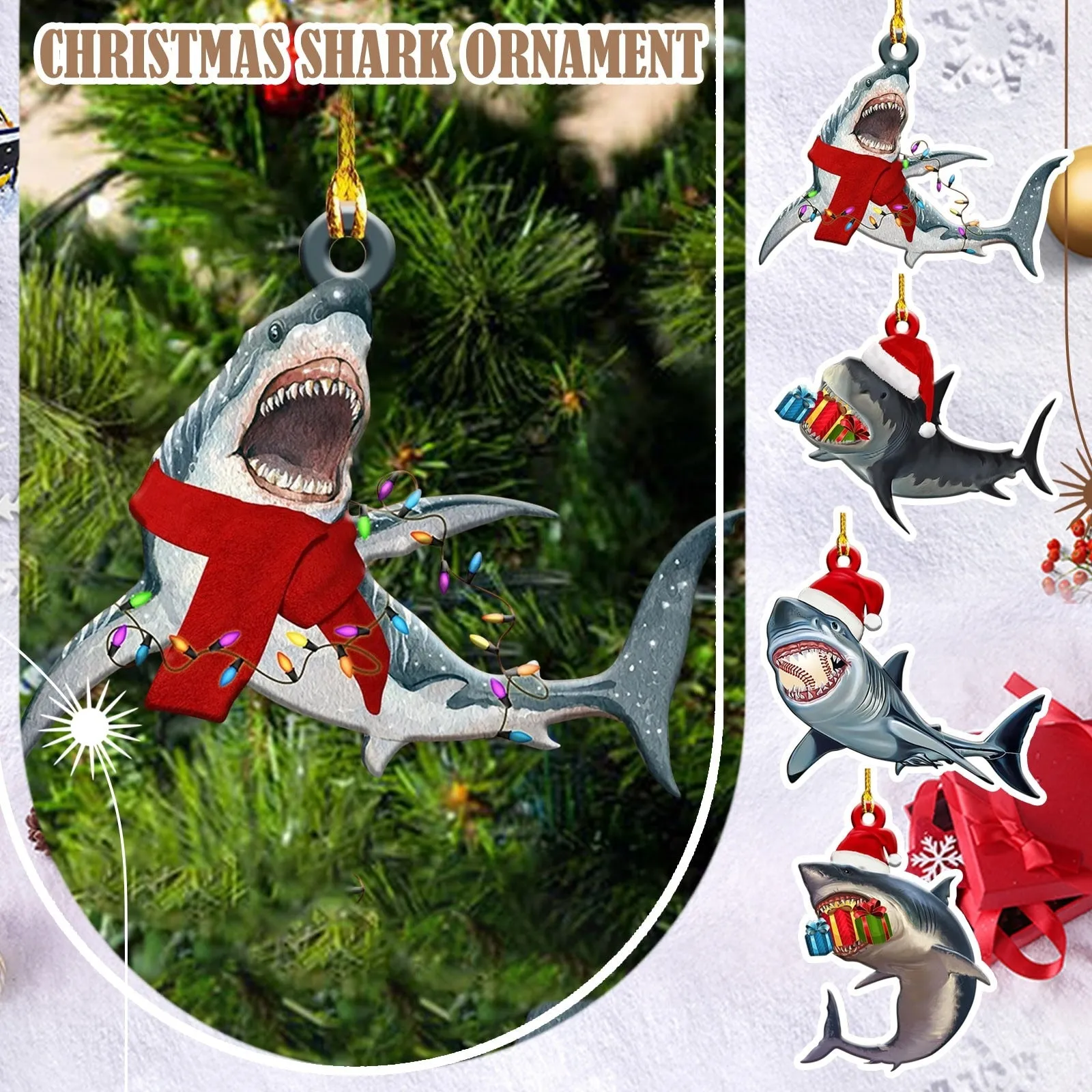 Shark Christmas Tree Ornament