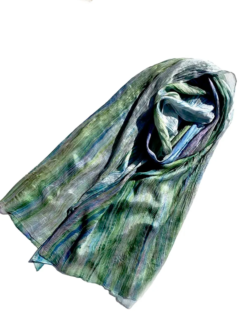 Shawl Hand Painted Silk Watercolor