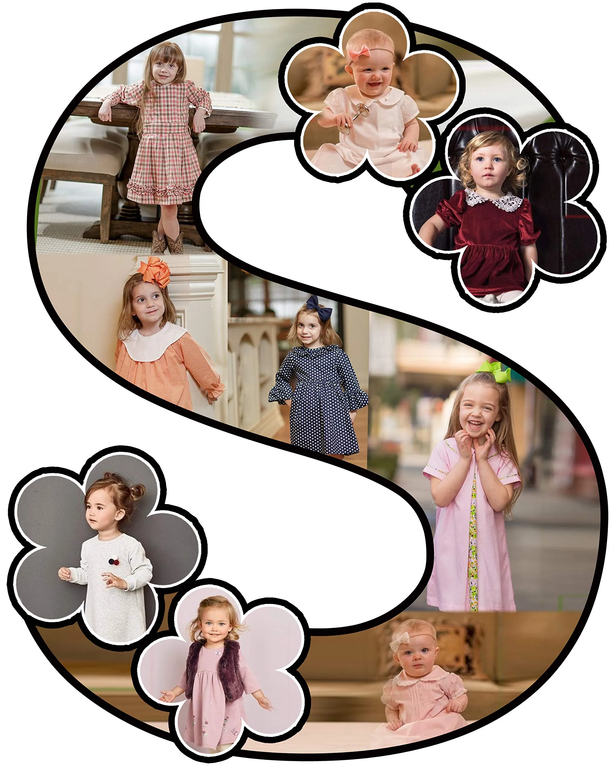 Shri Kanth Art® Alphabet Frame, Personalised Alphabetic Shape Photo Frame, S alphabetic Customized photo frames| Happy Birthday, Anniversary Photo Cut Out Frame for Boy & Girl for Gift (Size 10 x 12 Inch)