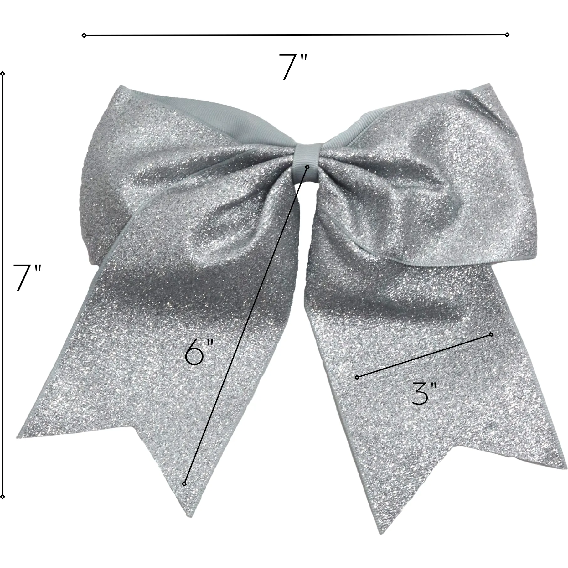 Silver Glitter Cheer Bow