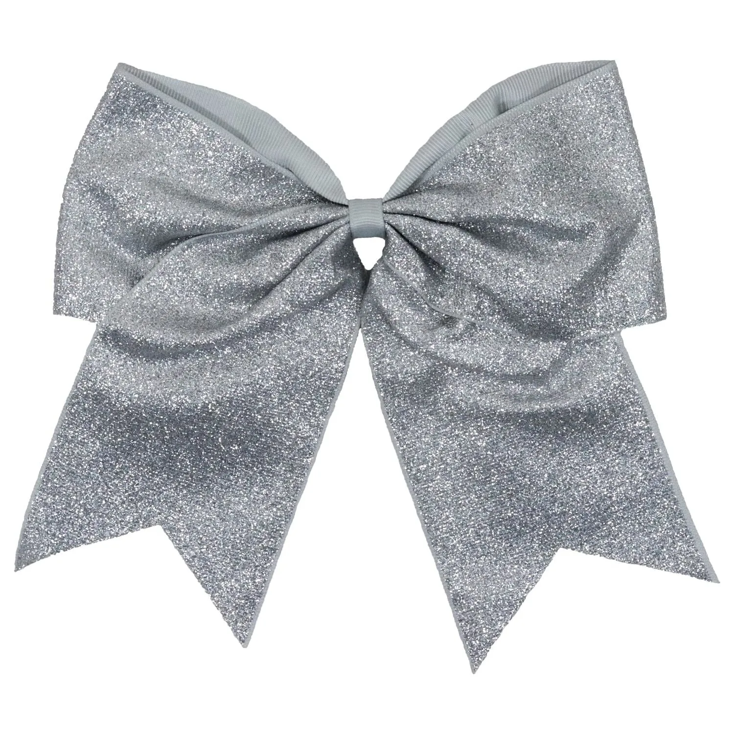 Silver Glitter Cheer Bow