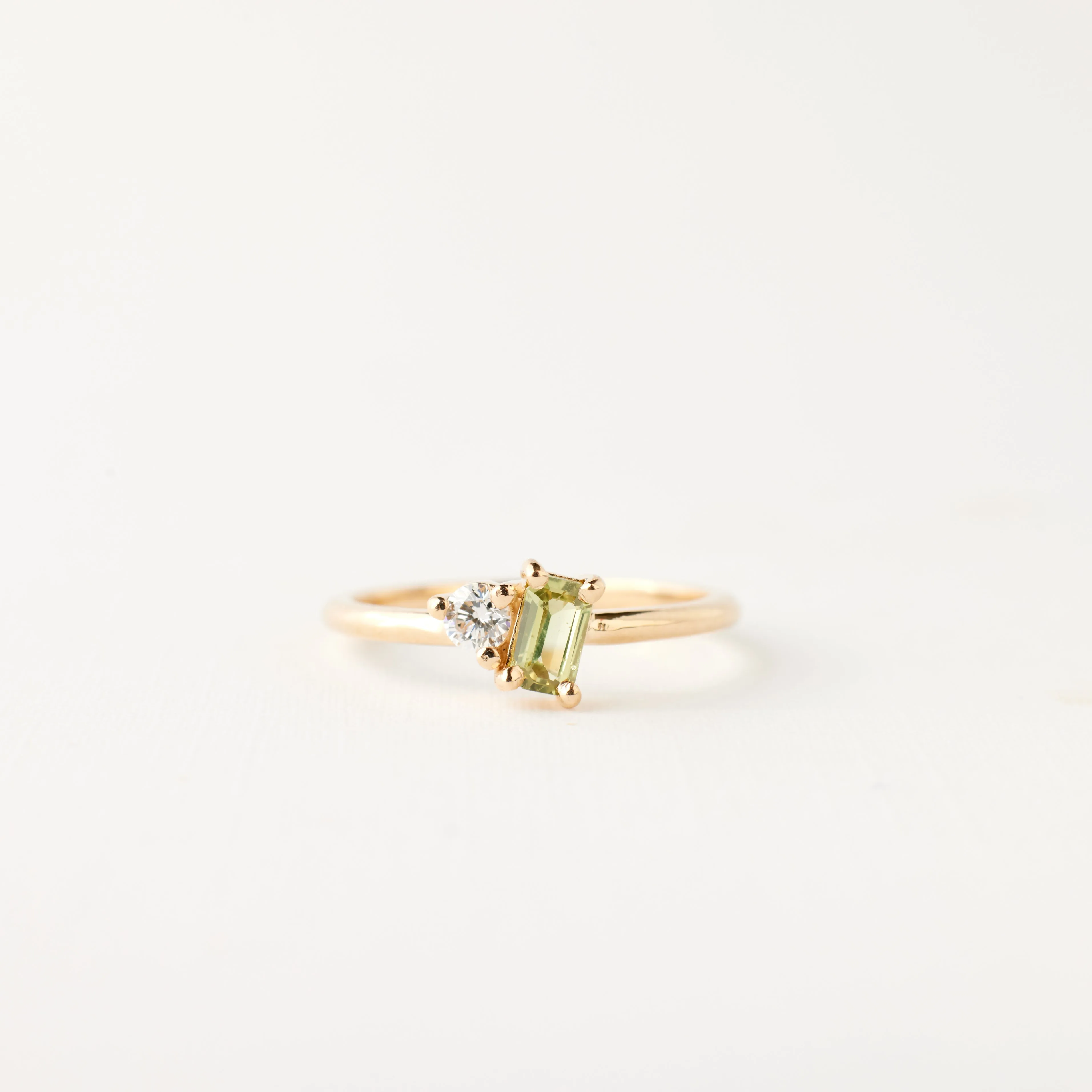 Simone Ring - Limited Collection Pastel-Green Sapphire   Diamond