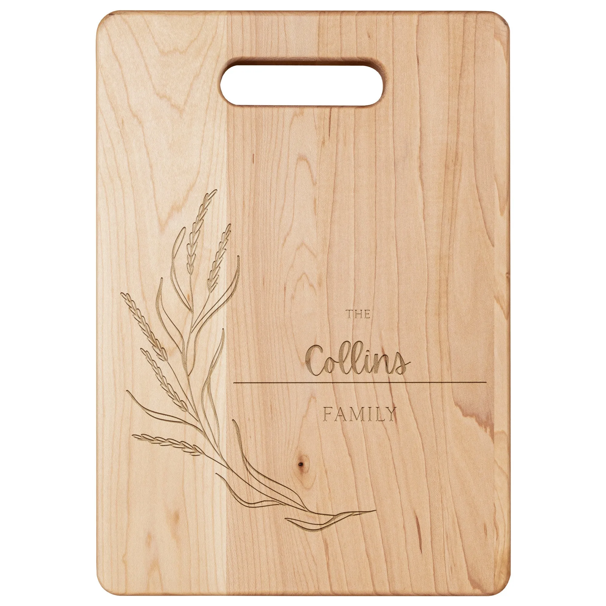 Simple Custom Family Name Maple Cutting Board 11.5" x 8.75"