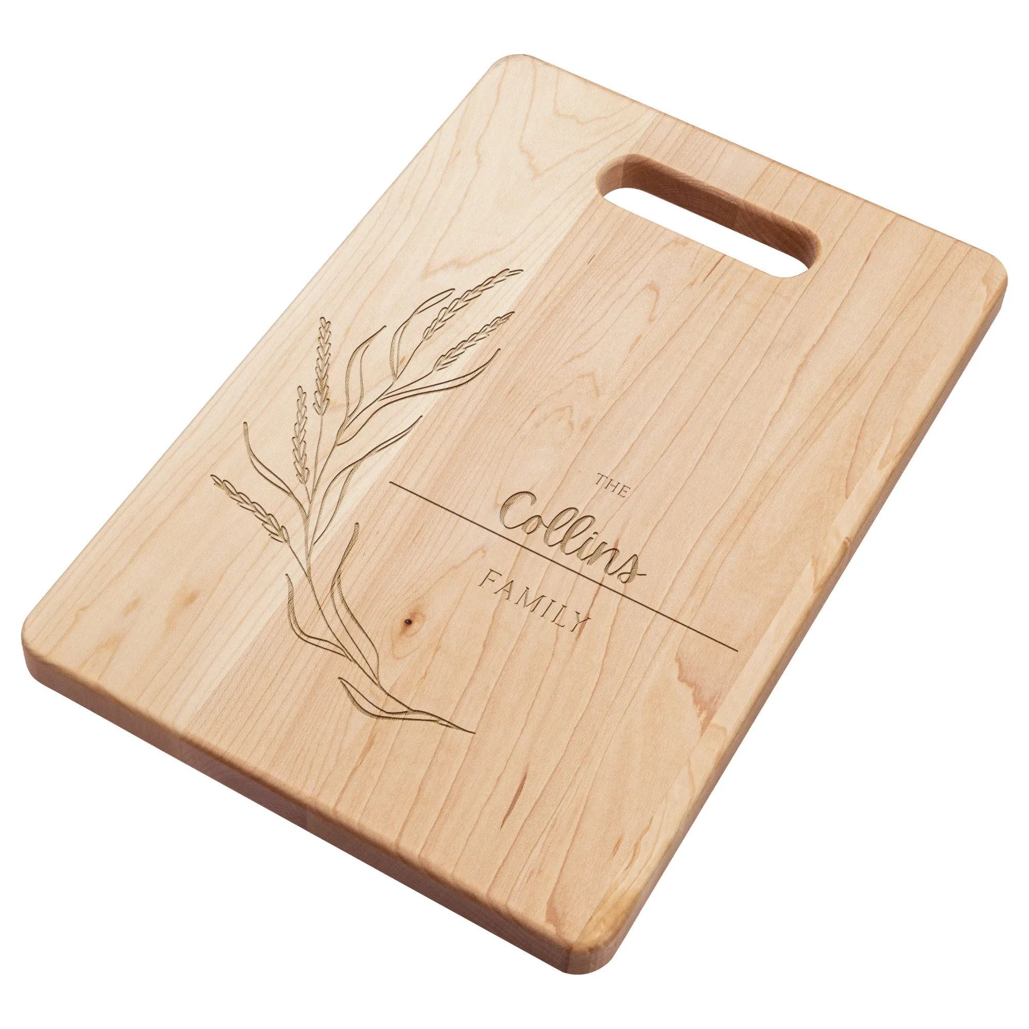 Simple Custom Family Name Maple Cutting Board 11.5" x 8.75"