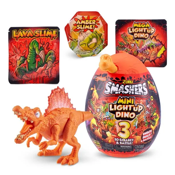 Smashers Mini Light up Dino Series 4 by ZURU - Egg Surprise Dinosaur Toy