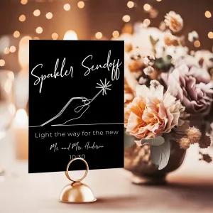 Sparkler Sendoff Wedding Table Sign